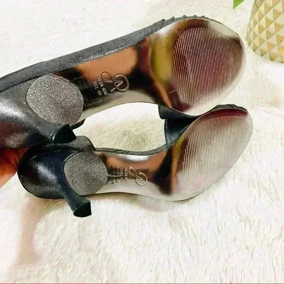 Adrianna Papell Gun Metal D’orsay Peep Toe Pumps 1950’s Pinup Heels Size 10M - Picture 12 of 12